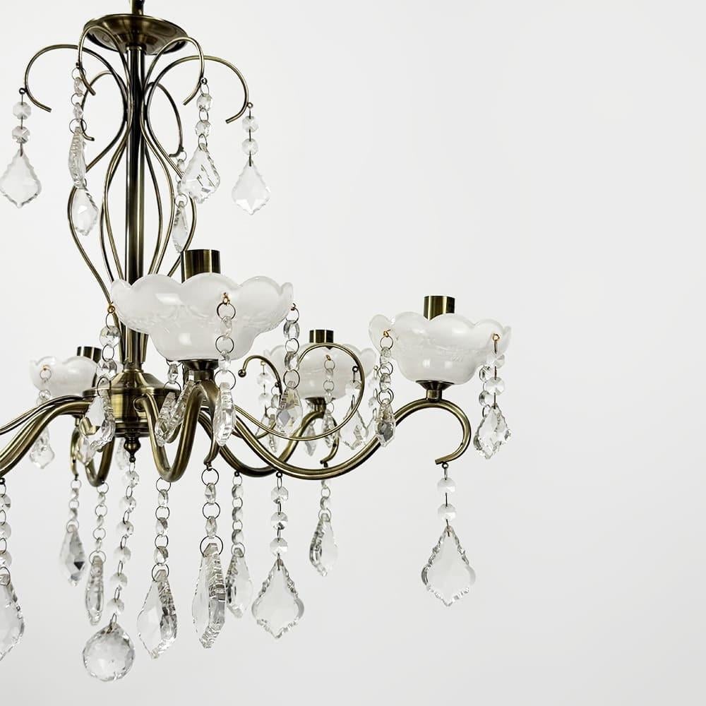 Люстра-підсвічник класична на 6 ламп Ø 60 см Сатин (6028/6) - фото 4 Люстра-підсвічник класична на 6 ламп Ø 60 см Сатин (6028/6) - фото 4