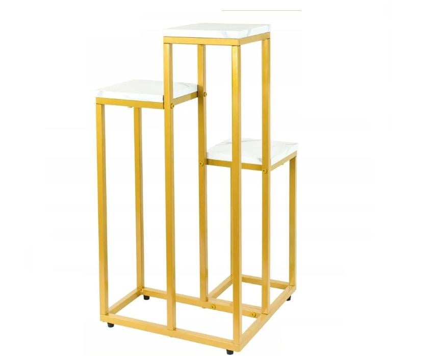 Подставка для цветов Seddo металлическая 3-х уровневая 68 см Золотой (931616)