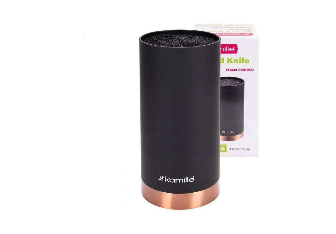 Подставка для ножей Kamille 11х11х22см с наполнителем (KM-7626)