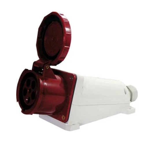 Силовая розетка E.NEXT e.socket.pro.5.63 3P+N+PE 63А 380 В стационарная IP67 Красный (p012009)