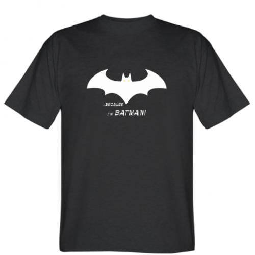 Футболка мужская с надписью "Because I'm batman" M (3109478-2-91925-M)