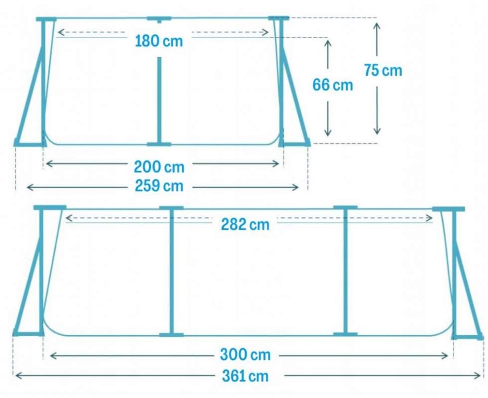 Бассейн каркасный Intex 300 x 200 x 75 см Синий (28272) - фото 3
