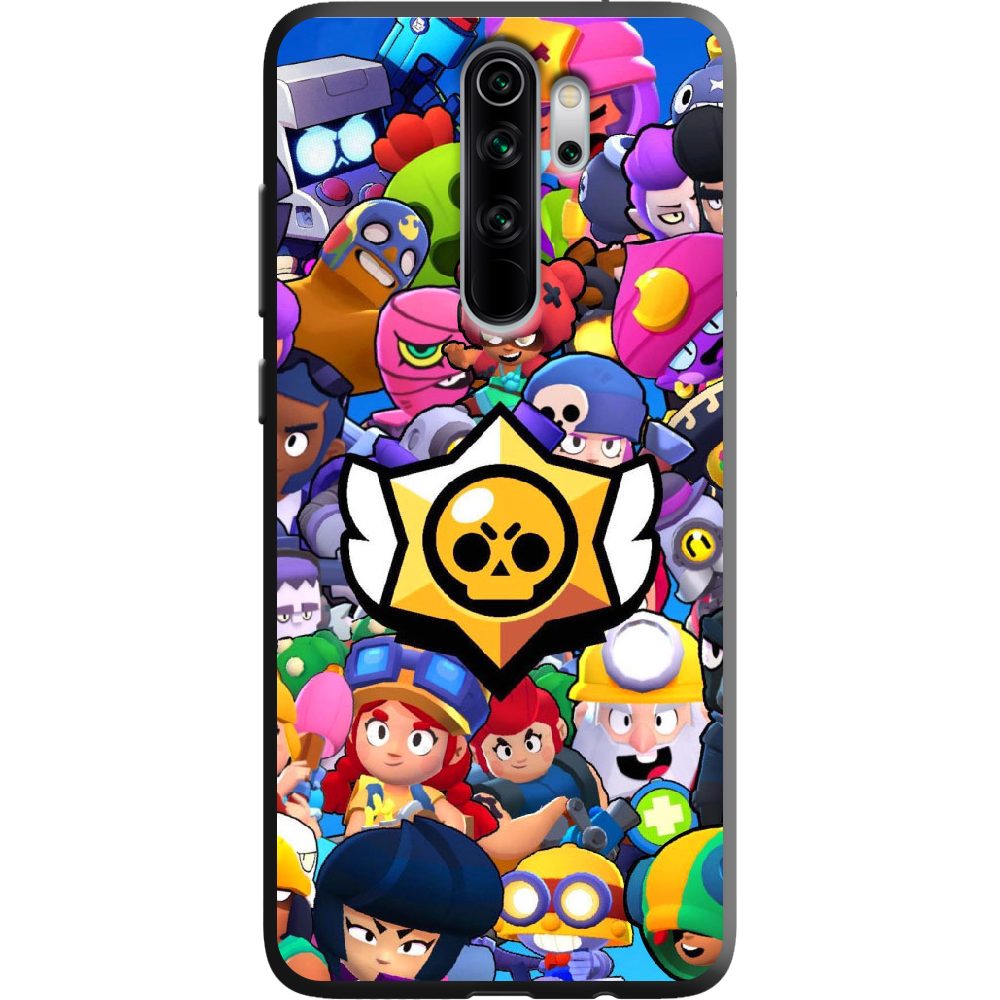 Чехол Boxface Xiaomi Redmi Note 8 Pro Brawl Stars Черный силикон (38222-up2389-38664)
