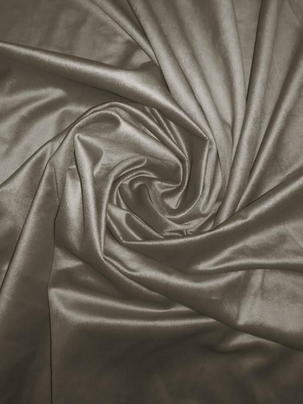 Комплект штор Lux Portiery Еліт оксамит-велюр 2 шт. 200х265 см/тюль креп-шовк 1 шт. 500х265 см Сіро-оливковий/Білий (TBK1404) - фото 2