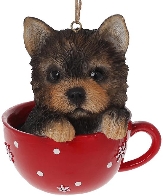 Набор подвесных фигурок Собачка в чашке полистоун 12,5 см 2 шт. (BD-913-335)