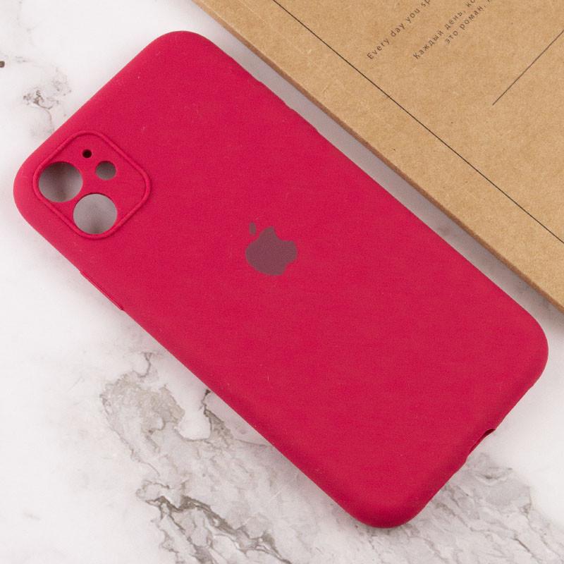 Противоударный чехол Silicone Case Full Camera Protective AA для Apple iPhone 12 6.1" Красный/Rose Red - фото 4