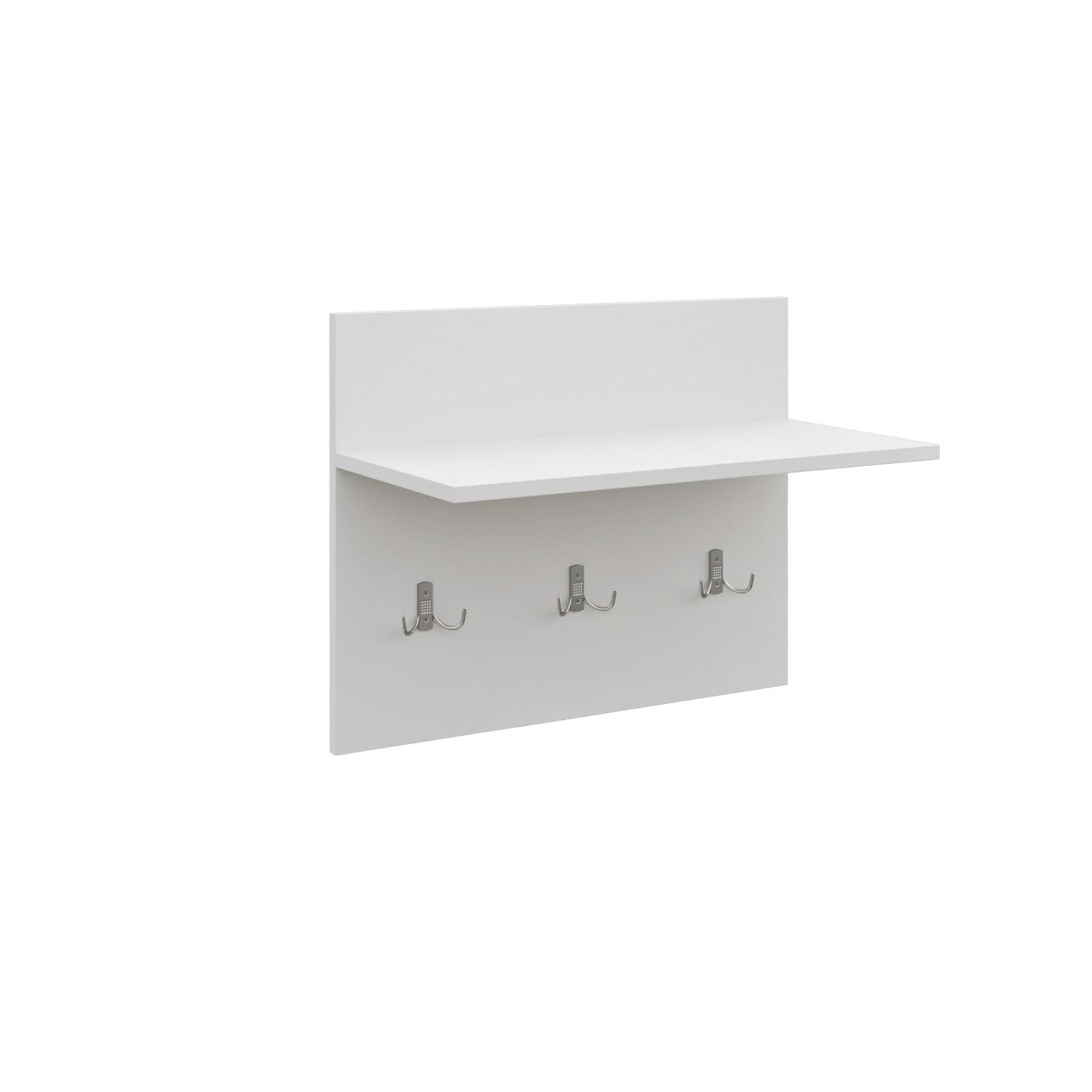 Вешалка для одежды настенная MEBLIBUD EVELYN с полкой для головных уборов 61х48х29,6 см Белый