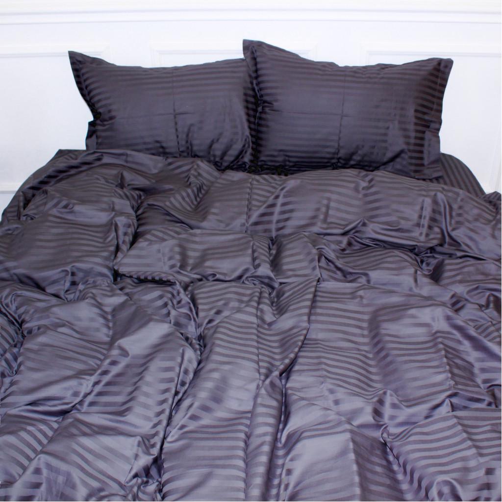Комплект постельного белья MirSon Satin-Stripe 30-0012 143х210 см семейный Dark Gray (2200005252000)