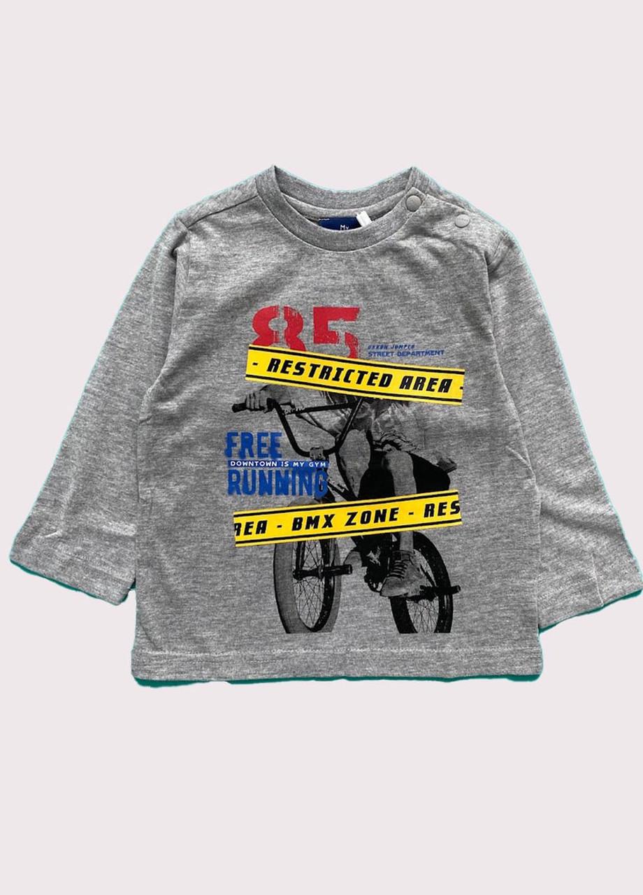 Реглан детский Chicco хлопчатобумажный с рисунком 7-8 лет 122 см Серый (2082681925)