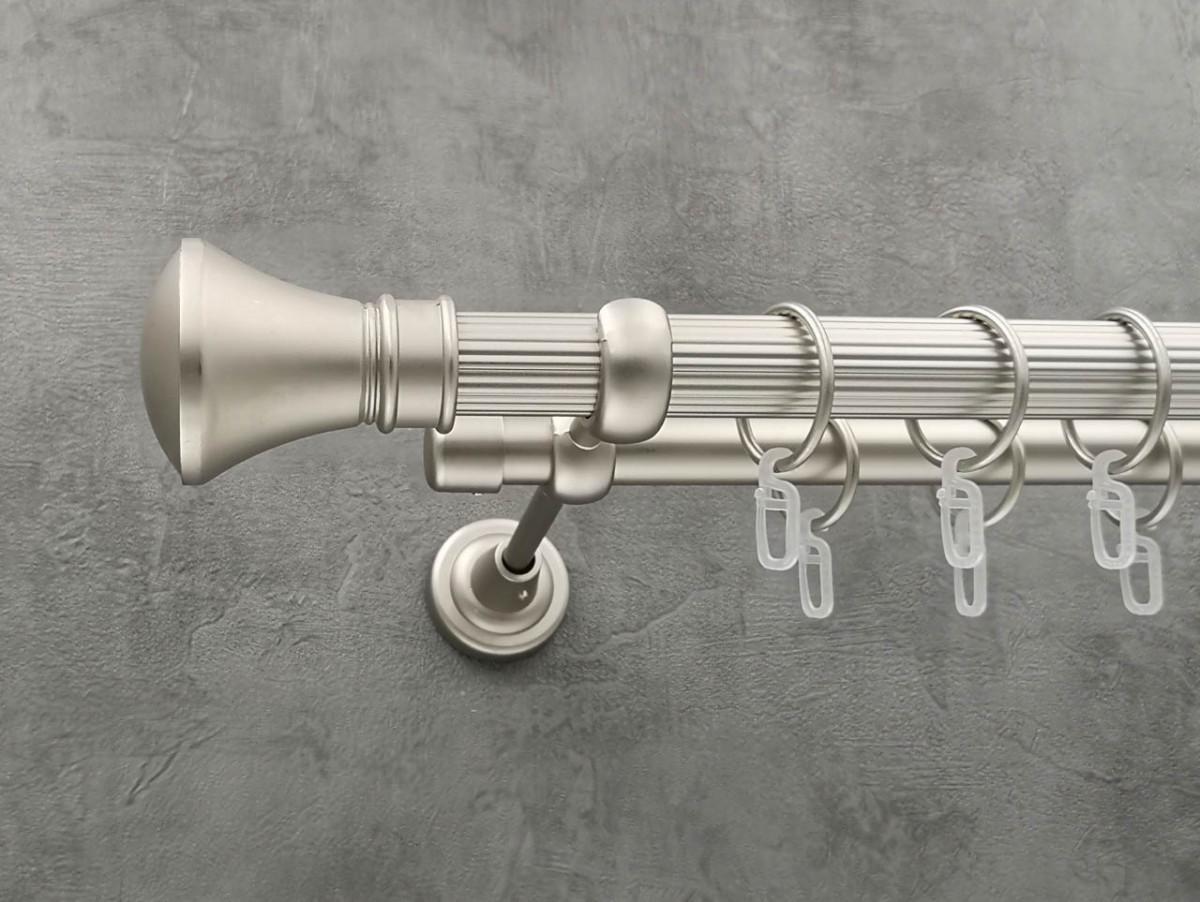 Карниз Quadrum Люксор рифленая штанга двойной открытый 25/19 мм 300 см Сатин (264772696)