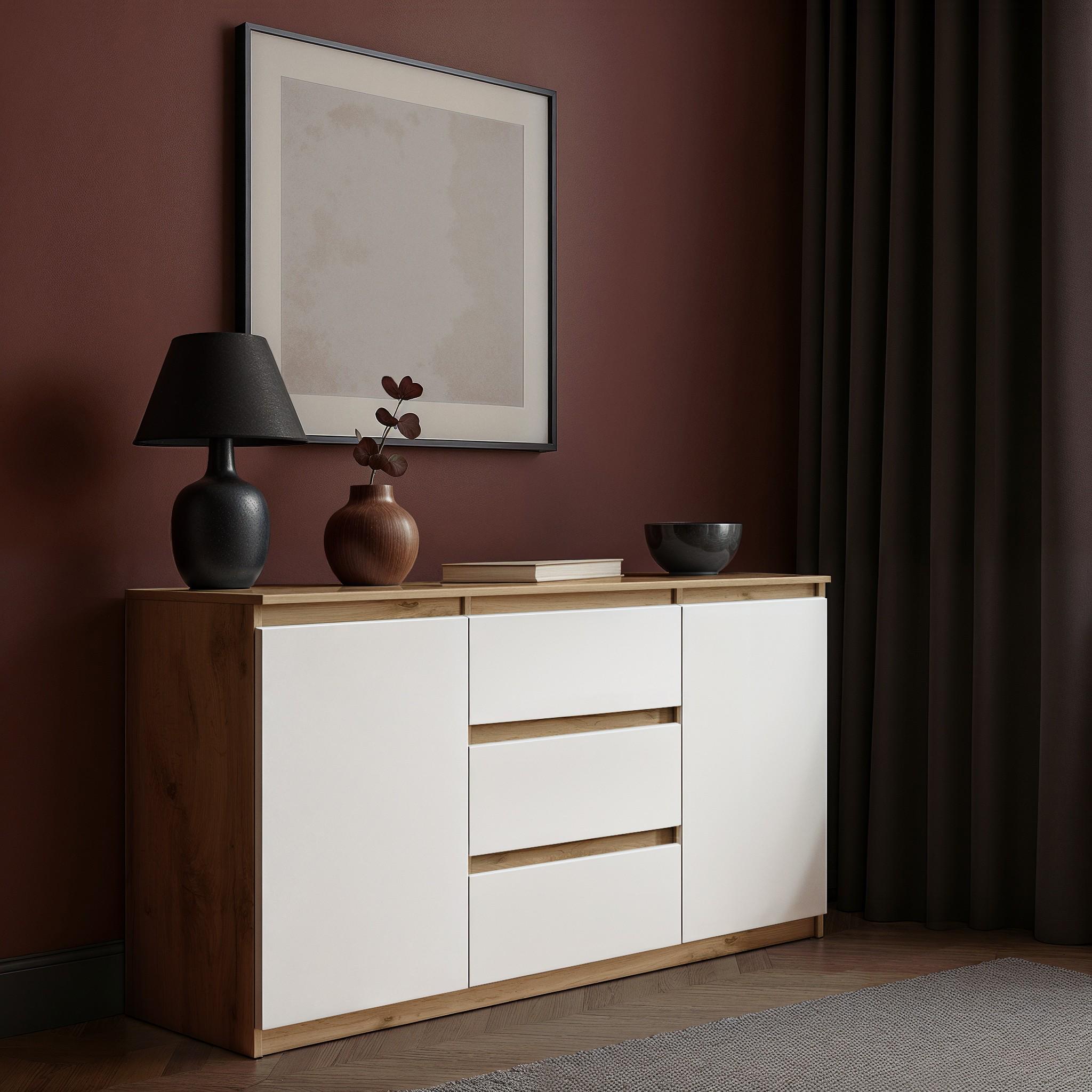 Комод Kvatro 1100х400х750 мм Дуб Аппалачі/Білий - фото 1