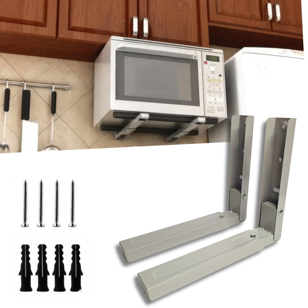 Кронштейн-подставка для микроволновой печи V-Star 25х44,5 см (FRT-2250) - фото 4 Кронштейн-подставка для микроволновой печи V-Star 25х44,5 см (FRT-2250) - фото 4