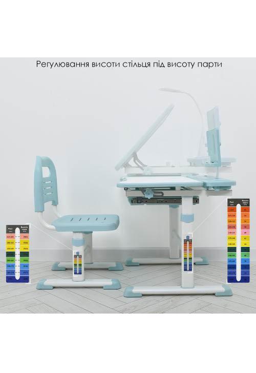 Парта регулируемая Bambi со стулом Бело-голубой (M 4428-12) - фото 2 Парта регулируемая Bambi со стулом Бело-голубой (M 4428-12) - фото 2