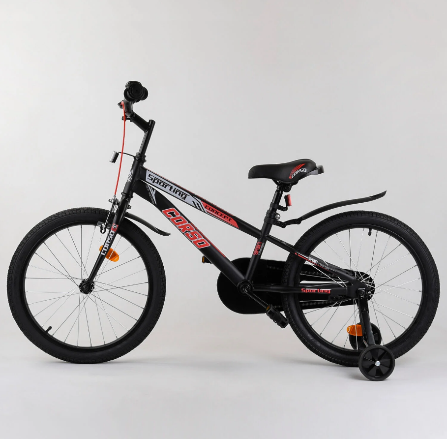 Велосипед детский 2-х колёсный Corso 20" собран на 75% Black/Red (101951)