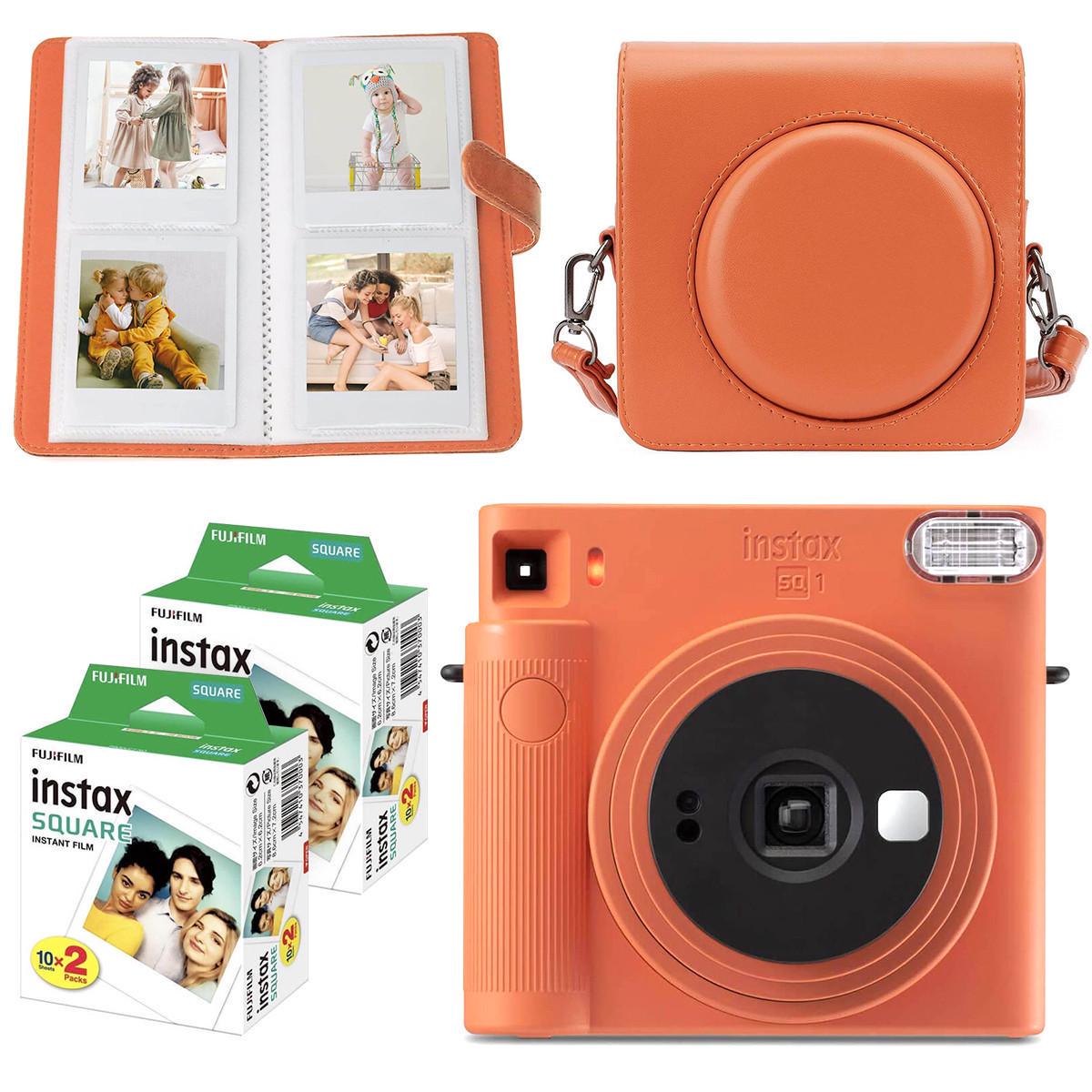 Подарочный набор Fujifilm Instax Square SQ1 фотобумага 40 шт./чехол/фотоальбом 80 фото Оранжевый