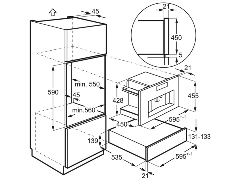 Кавоварка вбудована AEG KKB 894500 B (41289) - фото 3