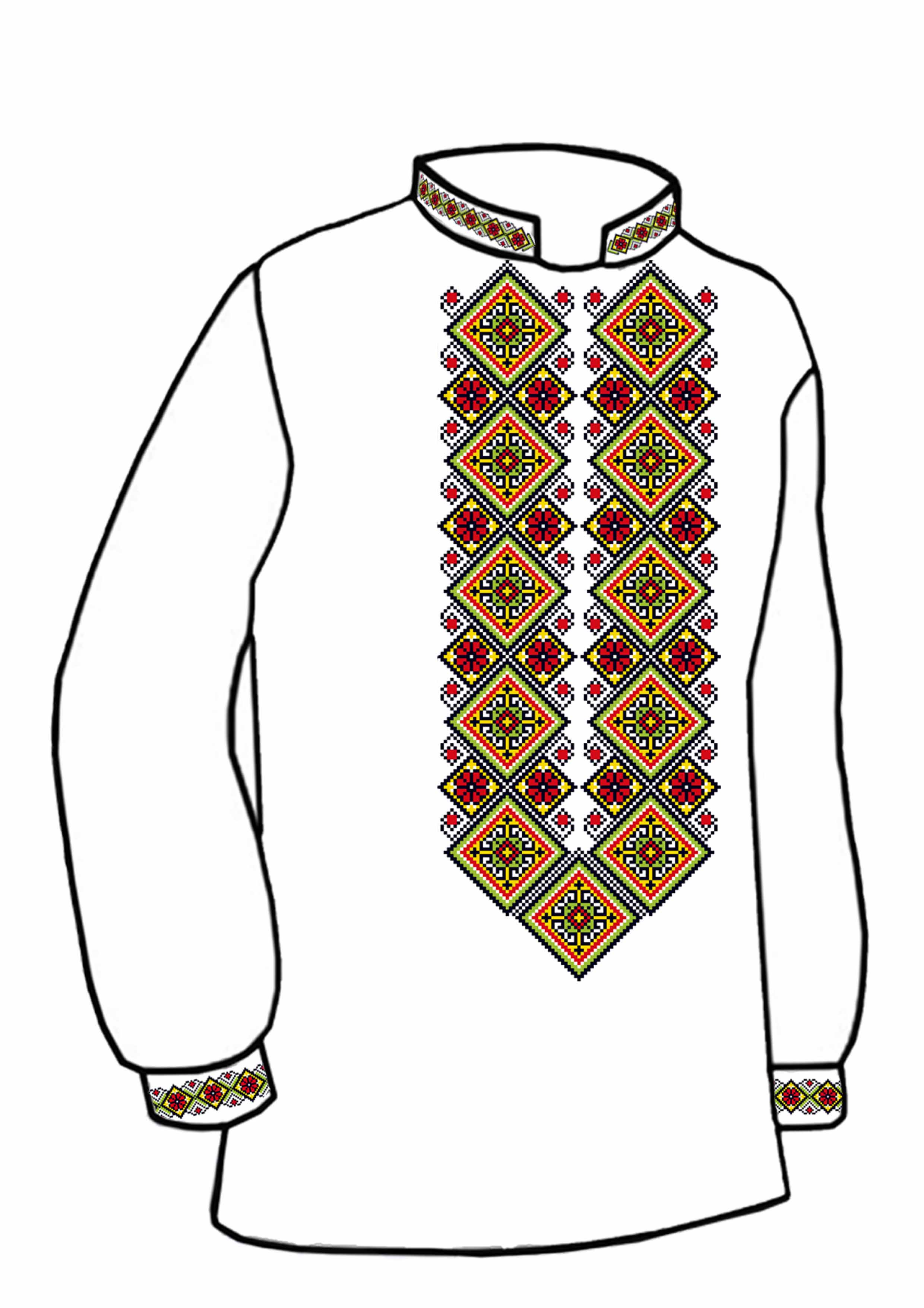 Заготовка для вишивки нитками або бісером сорочка СЧ-55 домоткане полотно