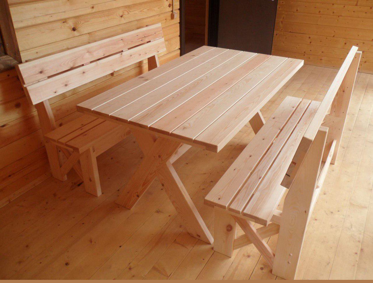 Комплект мебели из натурального дерева для сада/террасы/бани Комплект мебели из натурального дерева для сада/террасы/бани