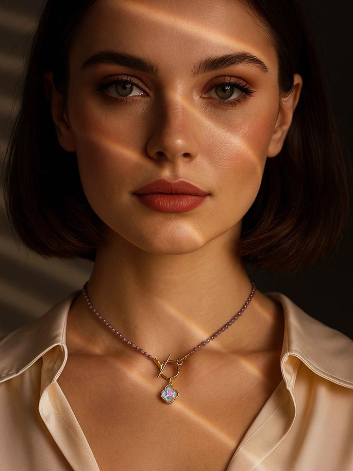 Чокер LeBijou із фианитів Фіолетовий (5076) Чокер LeBijou із фианитів Фіолетовий (5076)