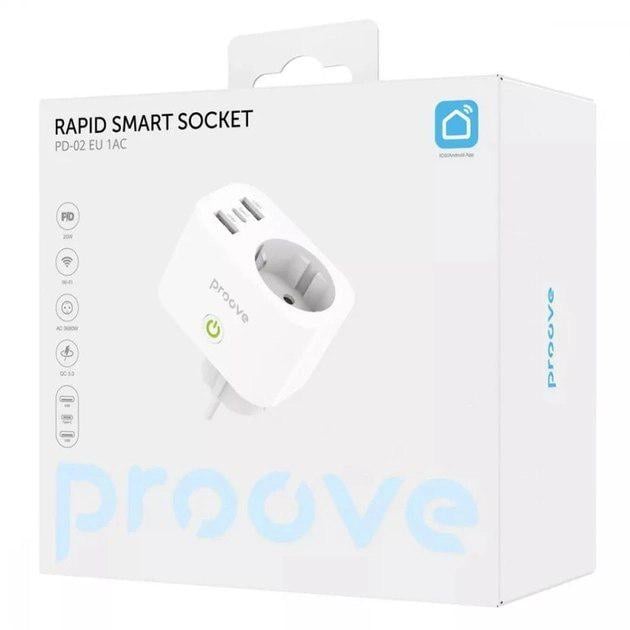 Умная розетка Proove Rapid Smart Socket Wi-Fi PD-02 EU 1AC White (145296) - фото 2