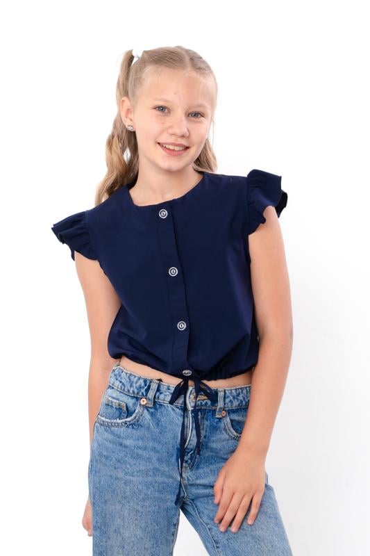 Блуза для дівчинки підліткова Носи Своє 128 см Темно-синій (11818)