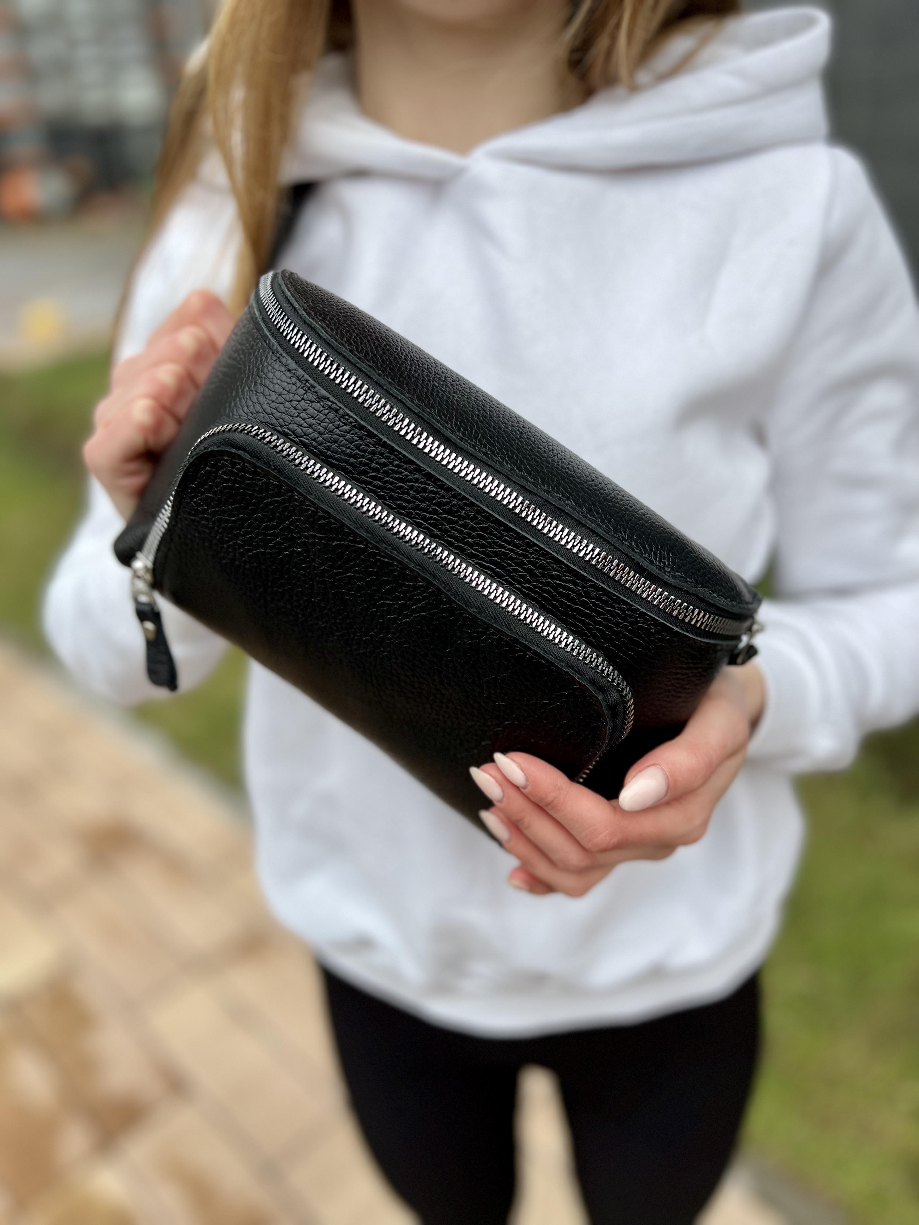 Бананка женская кожаная Bumble Черный (9247459)