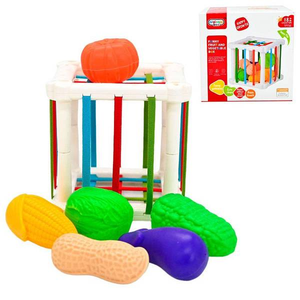 Развивающий тактильный куб-сортер Fun Game 368-23 Овощи с набором пластмассовых фигурок (2223616197)