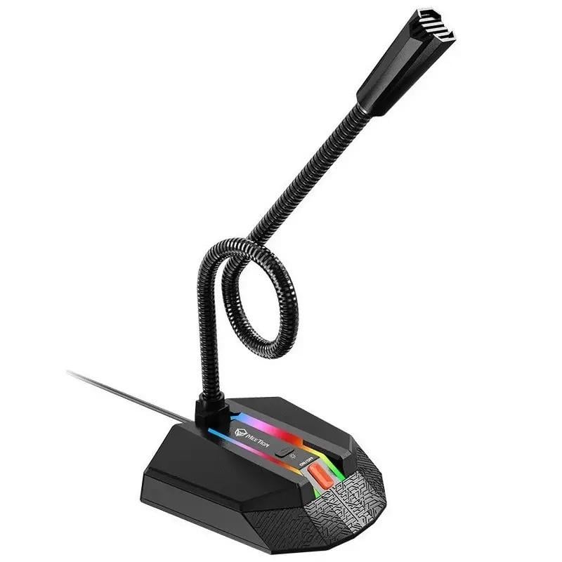 Микрофон настольный MeeTion MT-MC15 USB с подсветкой RGB 5В гусиная шея 360° Черный (2654034948)