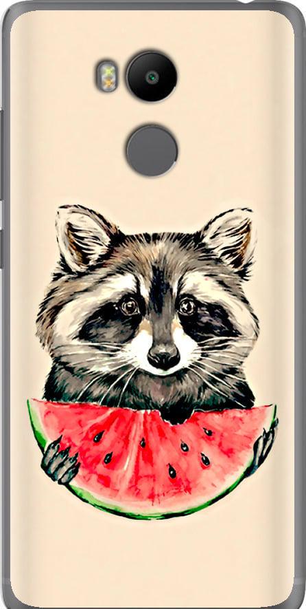 Чехол на Xiaomi Redmi 4 Prime Енотик с арбузом (4605u-437-42517)