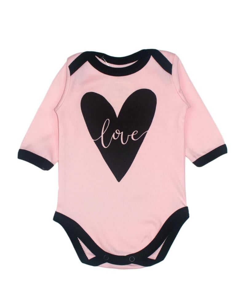 Боди детский Сердце 68 см Розовый (1424-68)