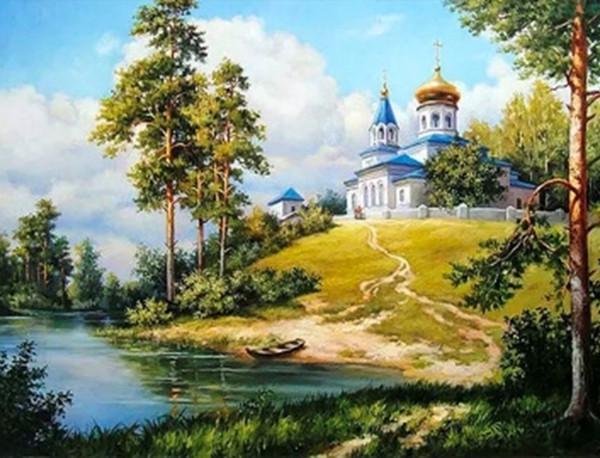 Алмазная мозаика Родной край на подрамнике полный 40х50 см (1939603106)
