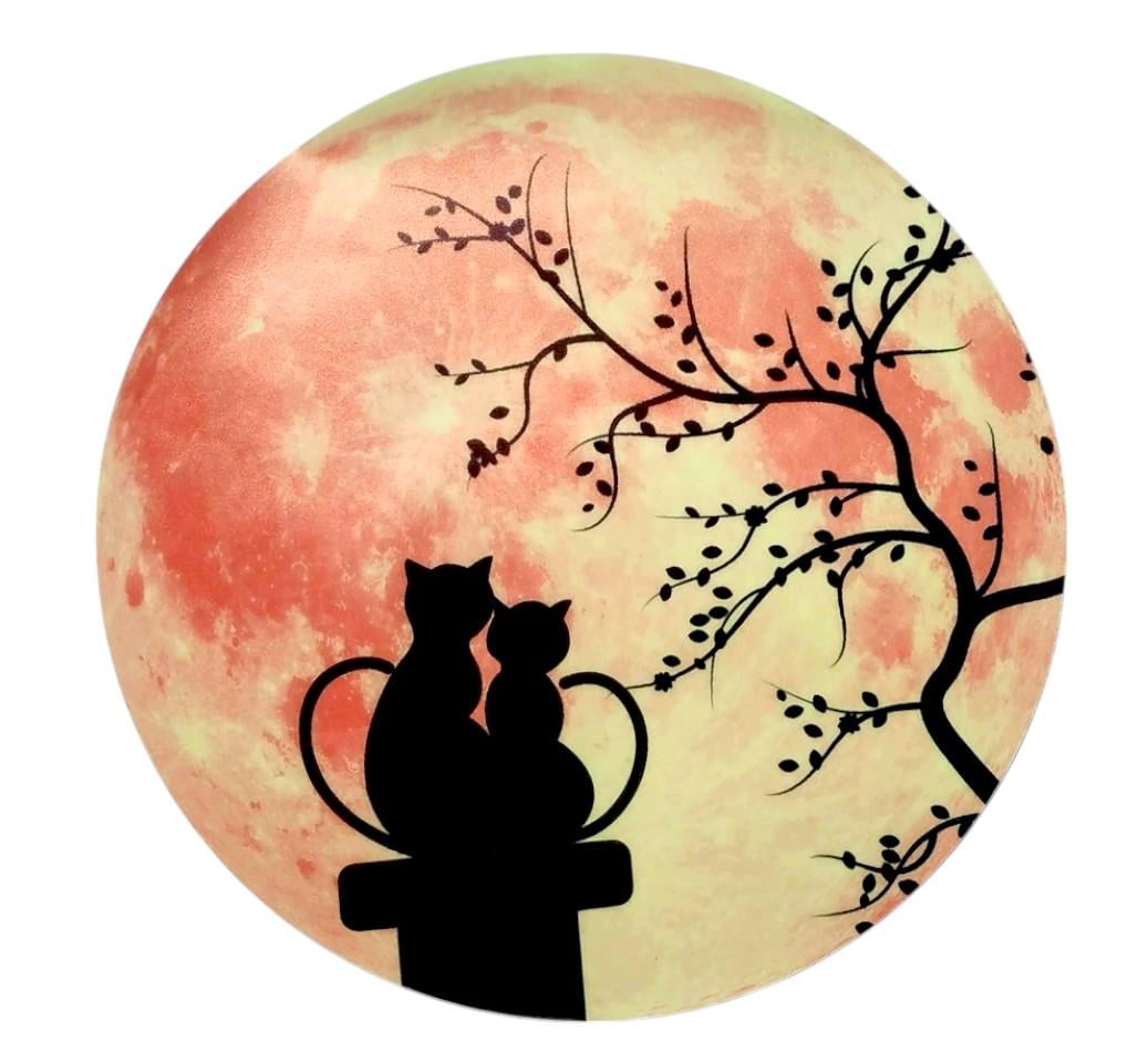 Декоративная наклейка Коты на крыше на ветке светится в темноте 30 см (8119) Декоративная наклейка Коты на крыше на ветке светится в темноте 30 см (8119)