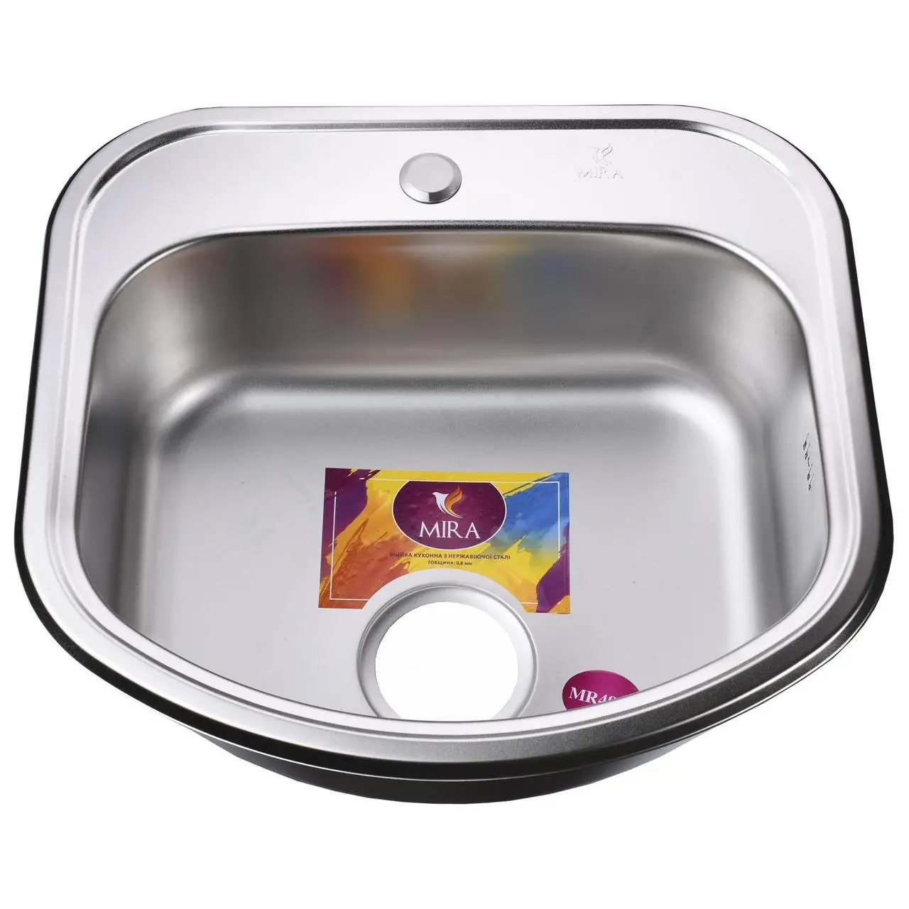 Мойка кухонная Mira 000014458 из нержавеющей стали прямоугольная 490x460 мм (105939)