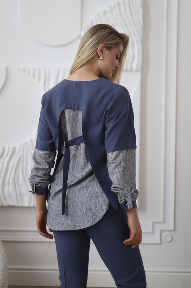 Костюм Lipar 4101 двойка с застежкой-паты 50 Синий (16927067) - фото 2 Костюм Lipar 4101 двойка с застежкой-паты 50 Синий (16927067) - фото 2