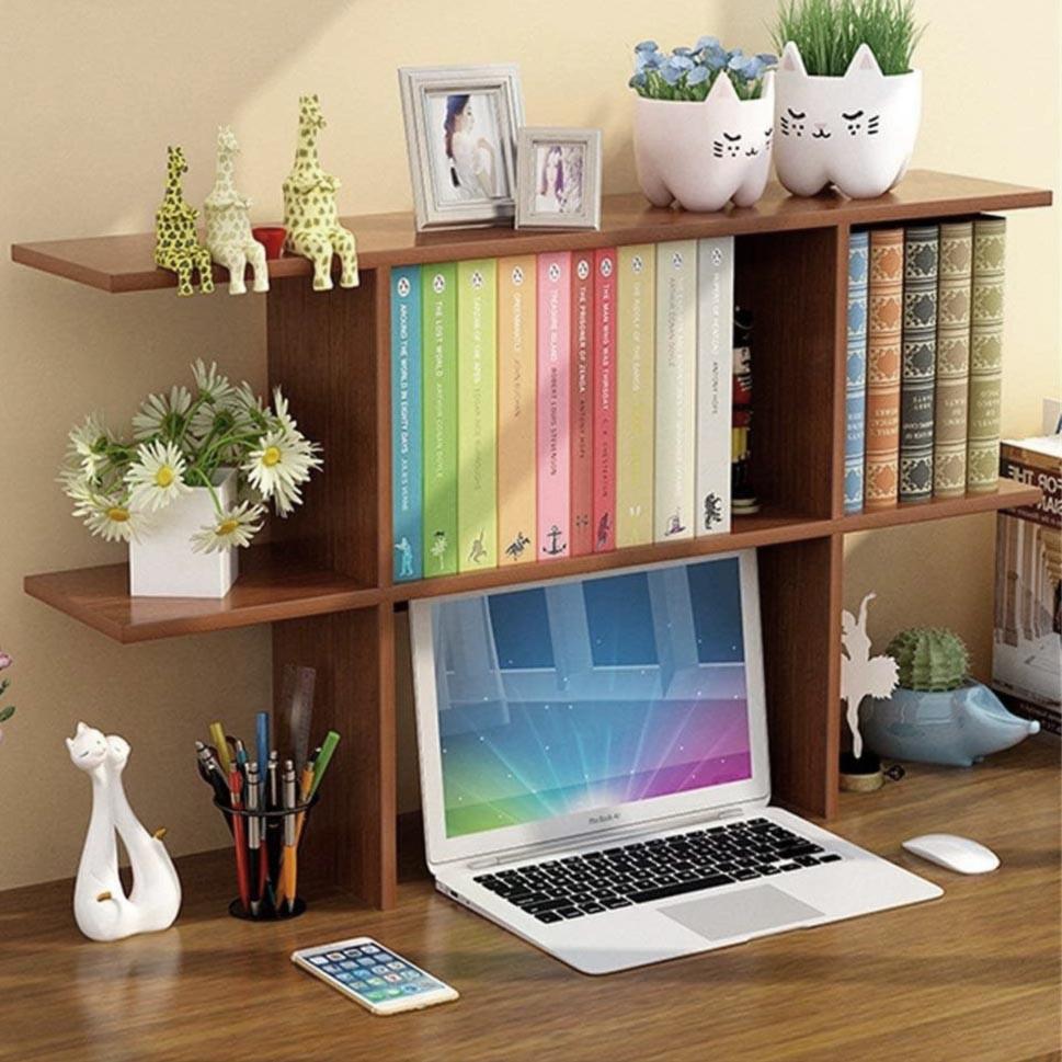 Полка-надстройка настольная из дерева Семане корица (АКД-000433)