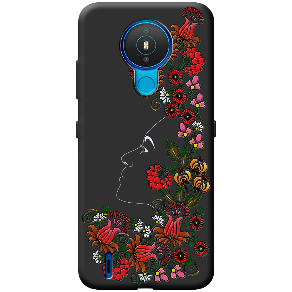 Чохол Boxface Nokia 1.4 3D Ukrainian Muse Чорний силікон (42377-bk64-43221)