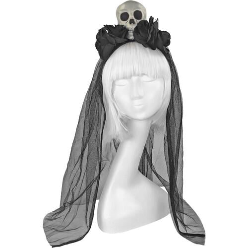 Обруч Череп з розами SETA Decor 21-36BLK