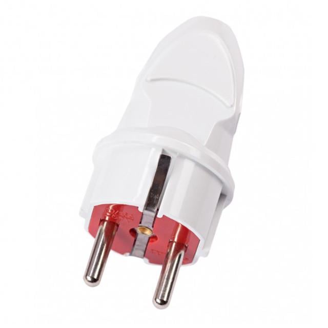 Вилка з заземленням пряма Lumano 16А Білий (18156)