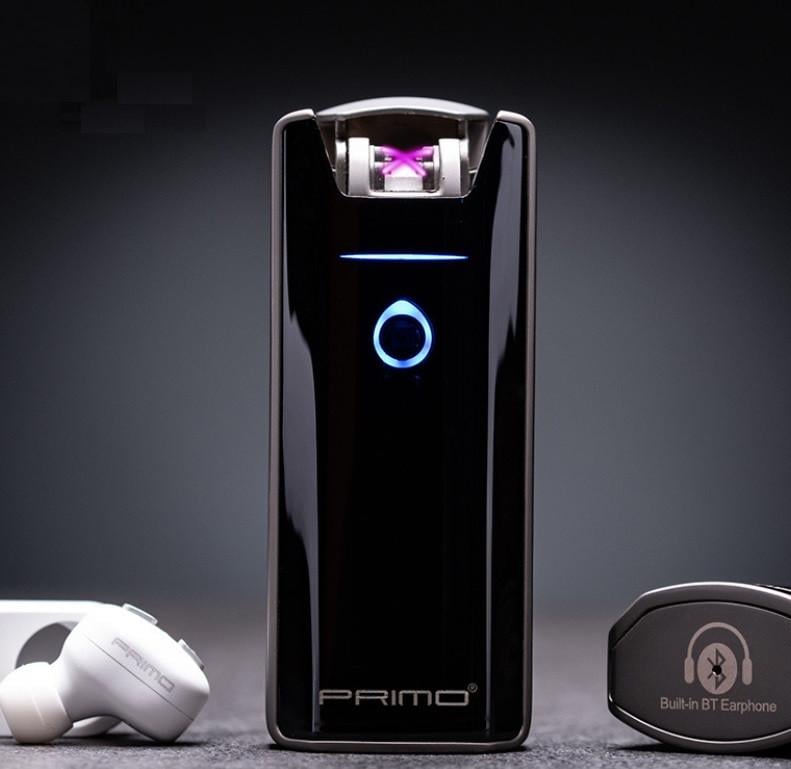 Зажигалка PRIMO 1801 электронная аккумуляторная USB с наушниками Черный/Серебряный (SUN5618)