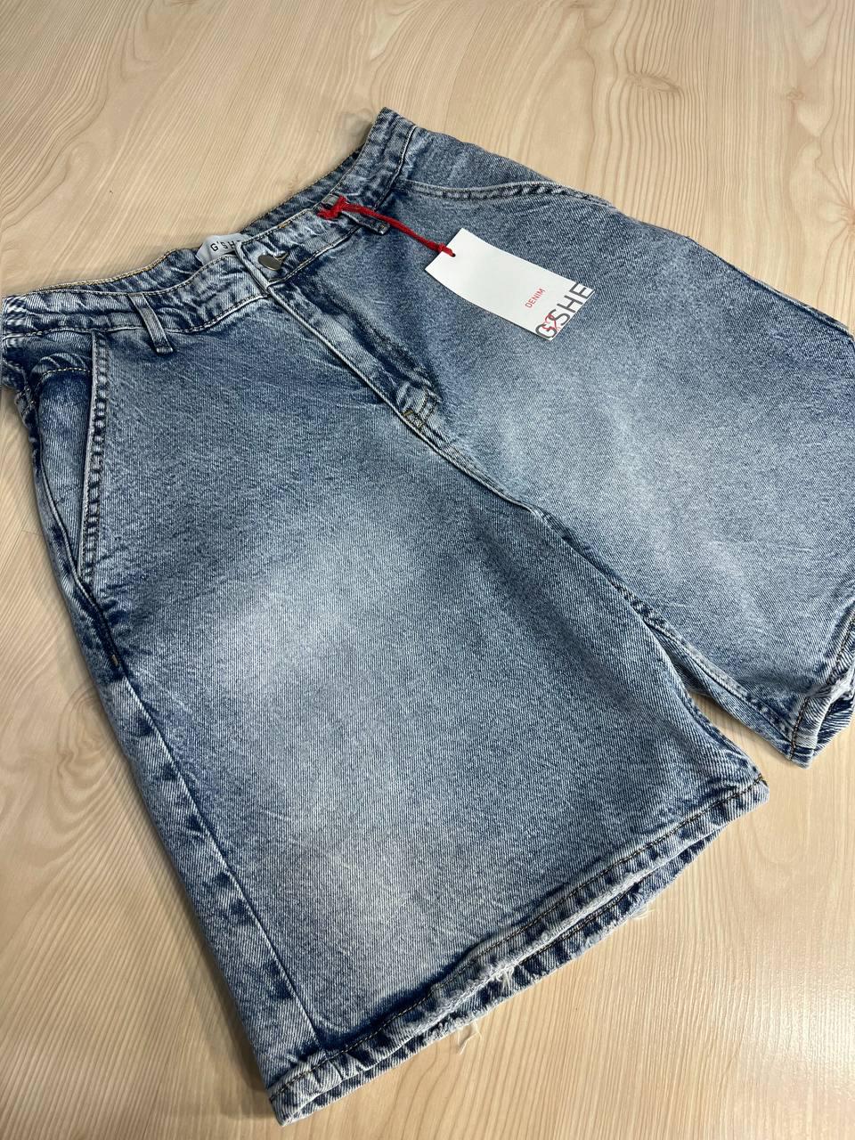 Шорты женские джинсовые G'she 601 бермуды косые карманы свободный крой средняя длина р. 27 Светло-синий (3972) - фото 2 Шорты женские джинсовые G'she 601 бермуды косые карманы свободный крой средняя длина р. 27 Светло-синий (3972) - фото 2