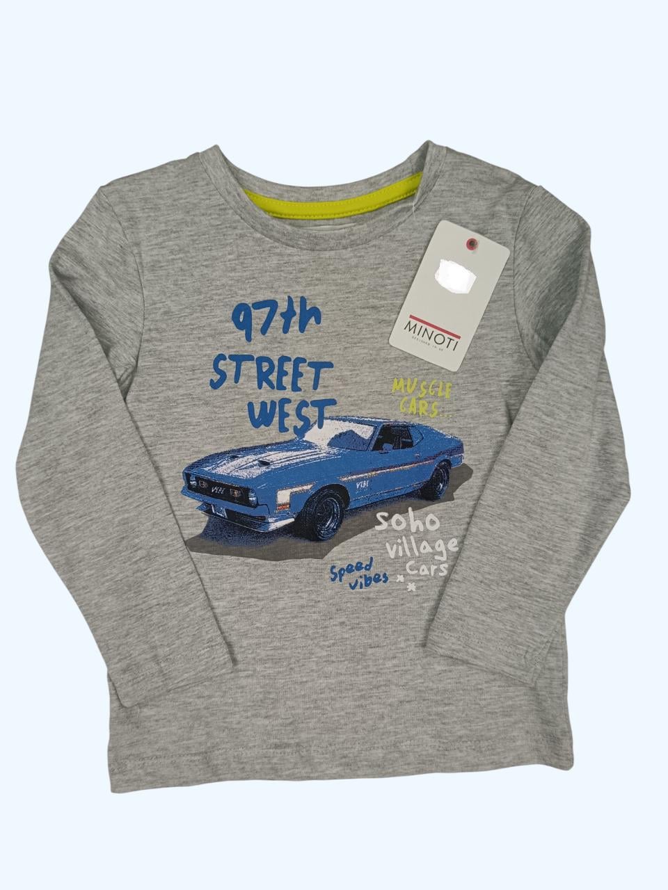 Лонгслів дитячий для хлопчика Minoti 92 см Сірий (0249A)