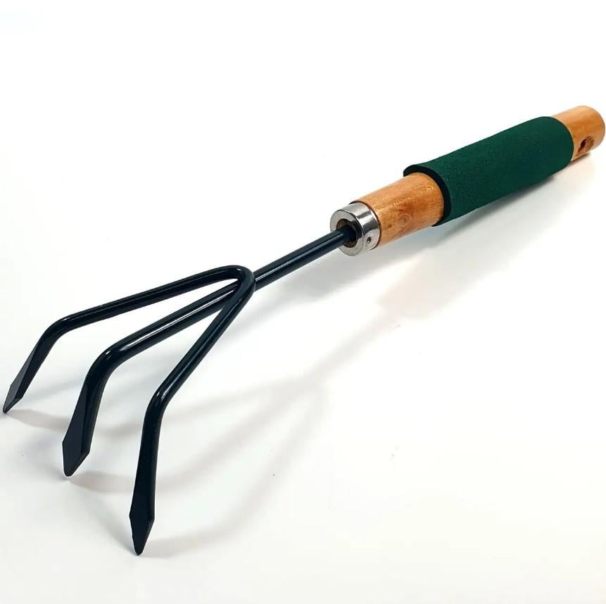 Набір ручних садових інструментів Garden Tools лопатка/розпушувач/вилка 3 пр. 35 см Дерево (25803264) - фото 5