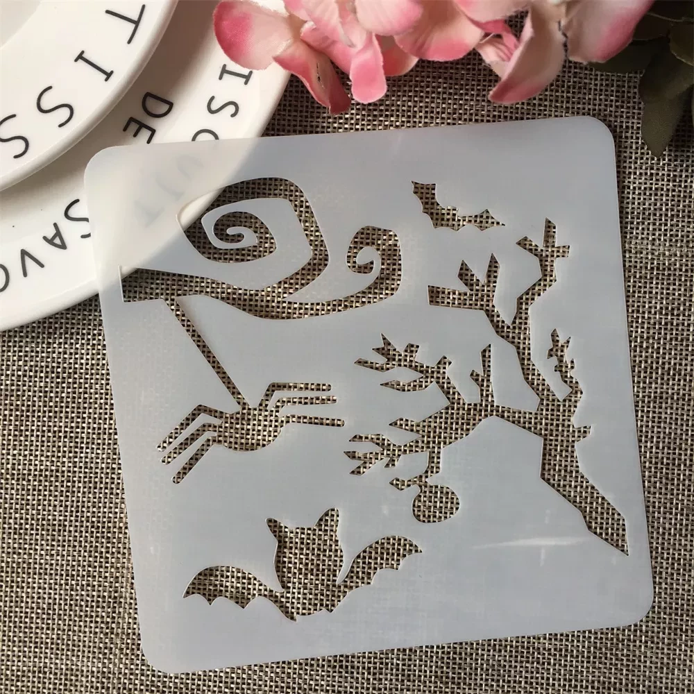 Трафарет на Хэллоуин Дерево 13х13 см Серый (7615/44)