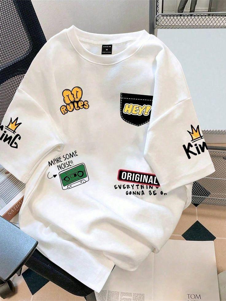 Футболка женская с принтом Pin-000-014 повседневная M Белый (2634324674)