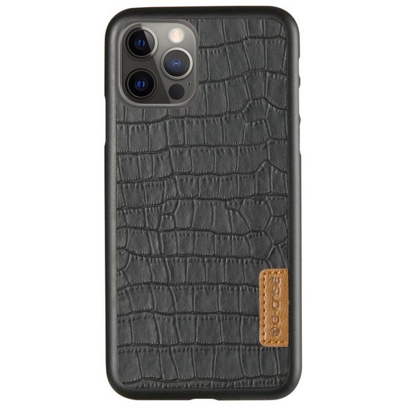 Шкіряна накладка G-Case Crocodile Dark series для Apple iPhone 12 Pro (6.1'') (Чорний) (168411)