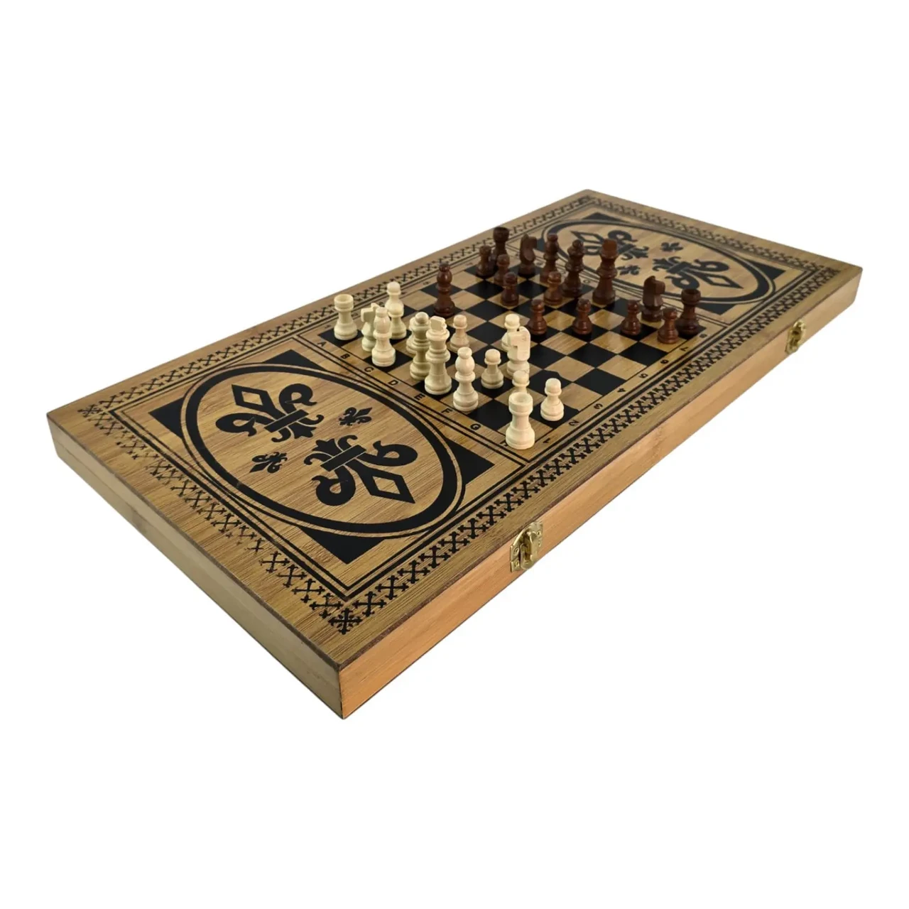 Нарди та шахи з бамбука 59,7х59,7х1,7 см (22750N) - фото 4