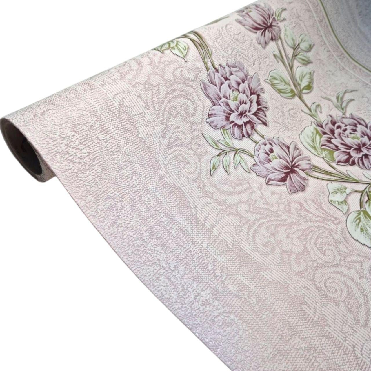 Обои виниловые флизелиновые Славянские обои 3686-06 с цветами в спальню/коридор/зал/гостиную/комнату 10,05x1,06 м Розовый (2487043859)