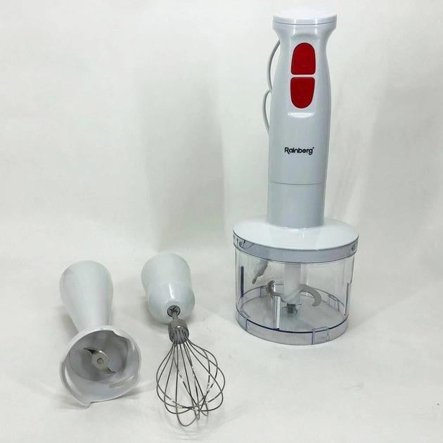 Блендер комбінований заглибний Rainberg RB-2243 3в1 500 Вт з чашею Білий (22141541)