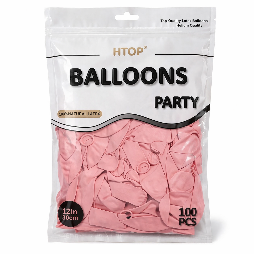 Набор воздушных шаров HTOP Party Balloons 30 см 100 шт. Розовый (2982905733)