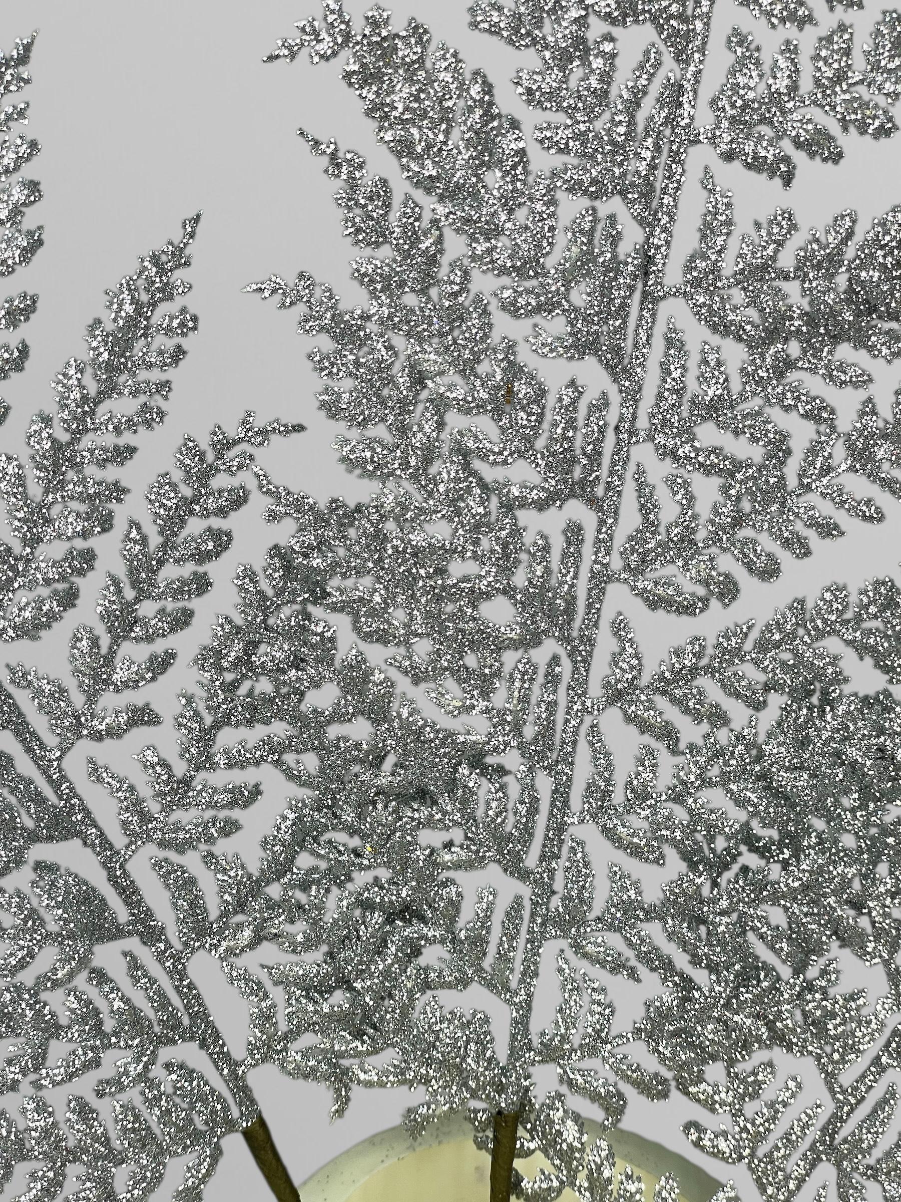 Искусственный папоротник из мягкого пластика с блестками 88 см Серебряный (Р03022) - фото 8 Искусственный папоротник из мягкого пластика с блестками 88 см Серебряный (Р03022) - фото 8